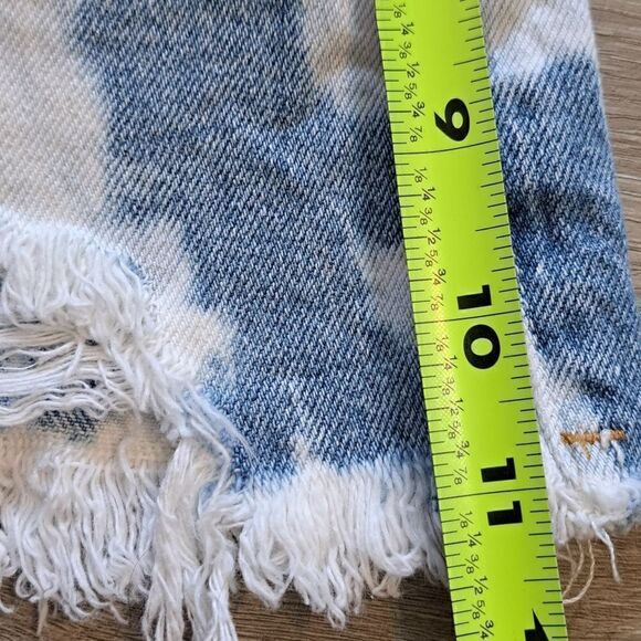 BlankNYC The Barrow Acid Wash Destroyed Vintage High Rise Short Blue/White Sz 26 - Picture 10 of 13